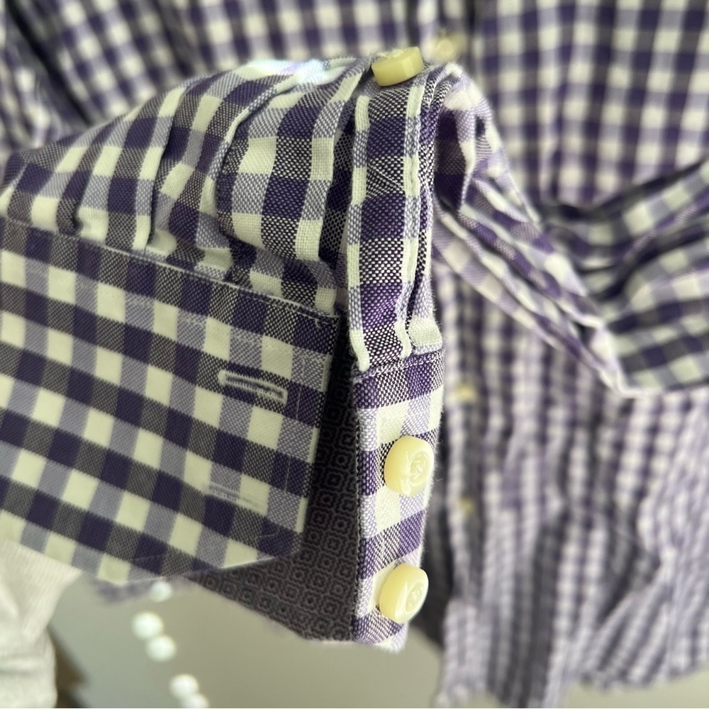 Purple Checkered Men's Shirt - Large - Picture 5 of 6